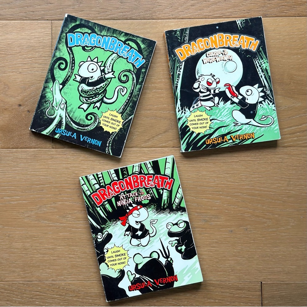 Dragonbreath Book Series #1-3 Ursula Vernon Boys Graphic Fantasy Adventure Humor